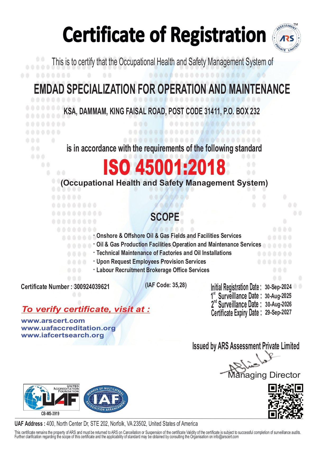 EMDAD SPECIALIZATION OPERATION - ISO 45001 - 2024 - 2025_page-0001